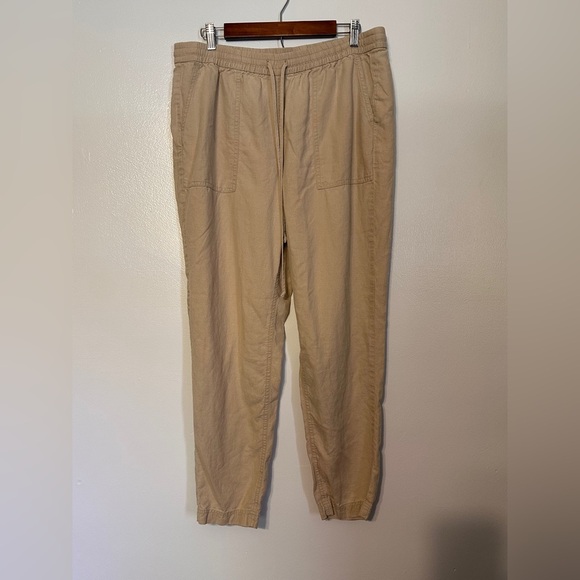 J. Crew Seaside Linen Blend Straight Leg Pant in Desert Sand size Large Tall - Picture 4 of 8